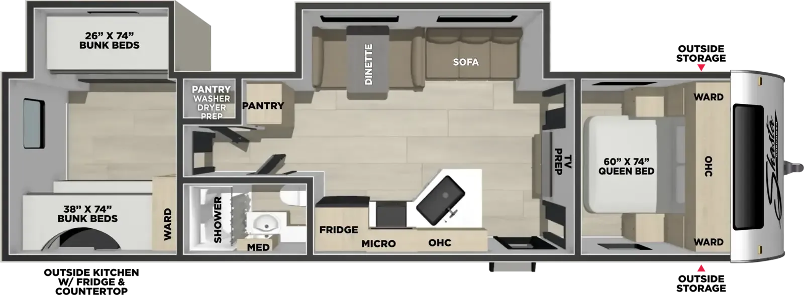 Shasta I-5 5 532BEDS floor plan