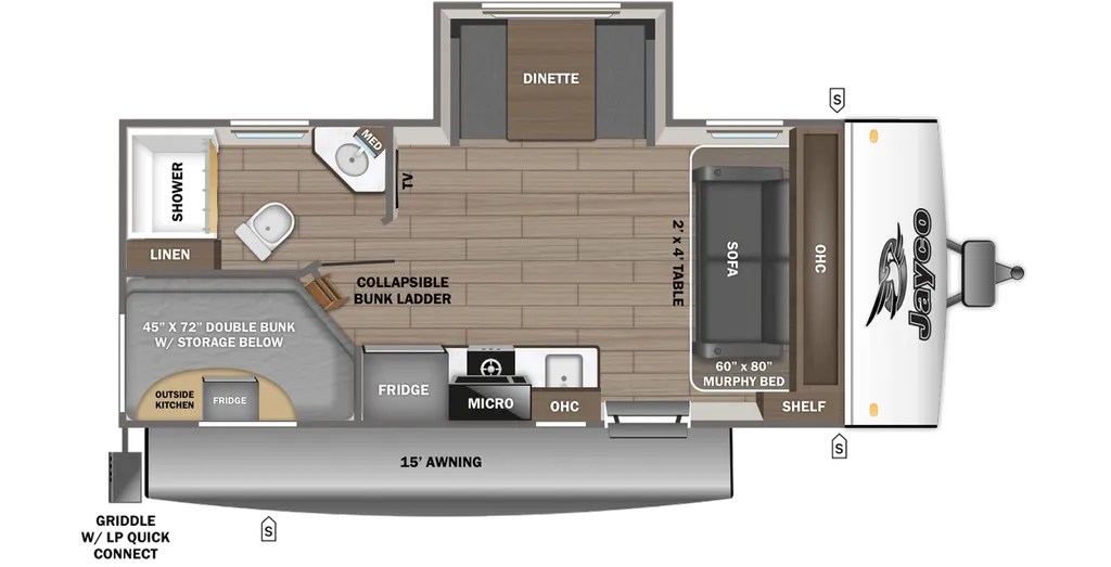 2026 Jayco Jay Feather Air 19MBS floor plan