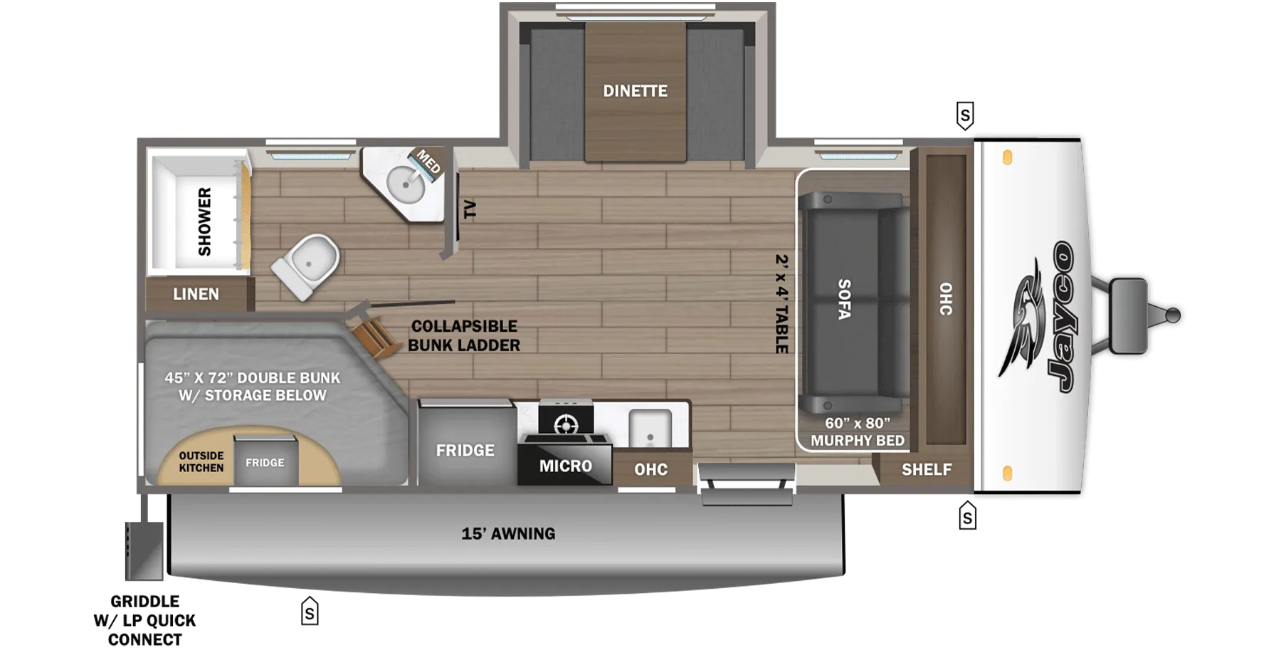 2026 Jayco Jay Feather Air 19MBS - Floor plan