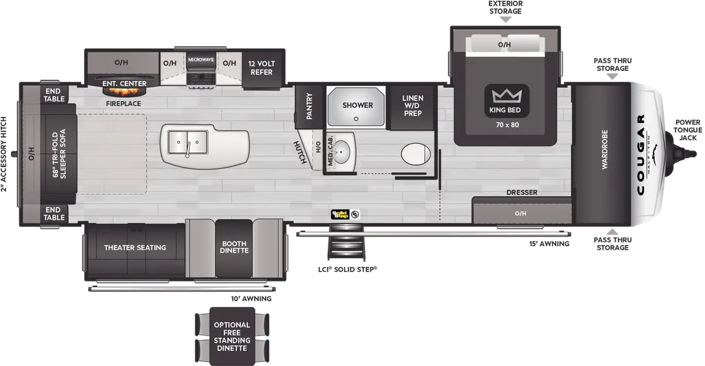 2024 Keystone RV Cougar Half-Ton 33RLI floor plan