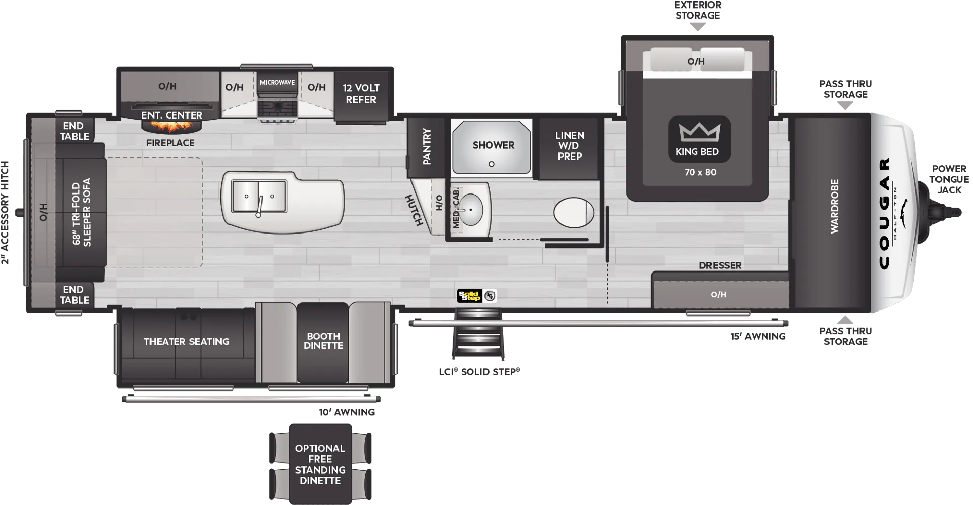 2024 Keystone RV Cougar Half-Ton 33RLI - Floor plan