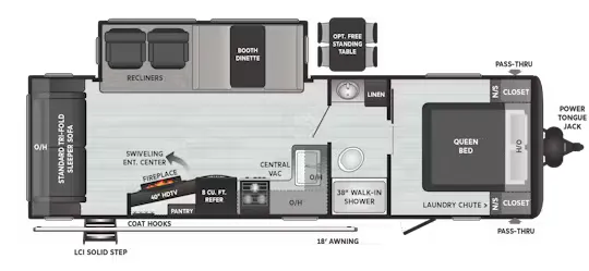 Keystone Hideout 27RLS floor plan