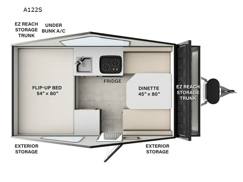 2026 Forest River Rockwood Hard Side A122S floor plan