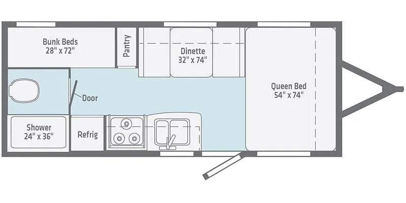 2021 Winnebago Micro Minnie 1800BH - Floor plan