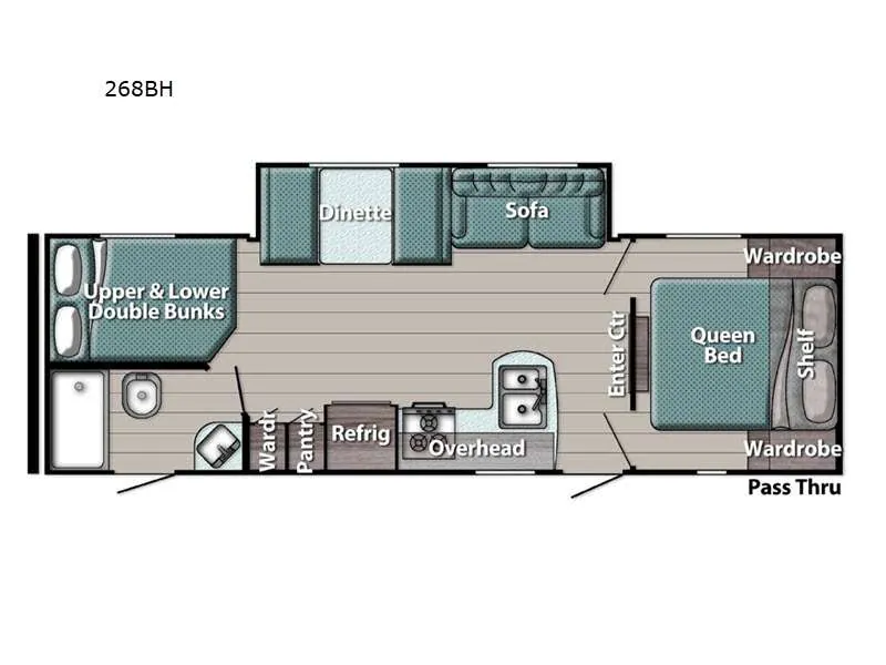 2023 Gulf Stream RV Ameri-Lite Ultra Lite 268BH - Floor plan