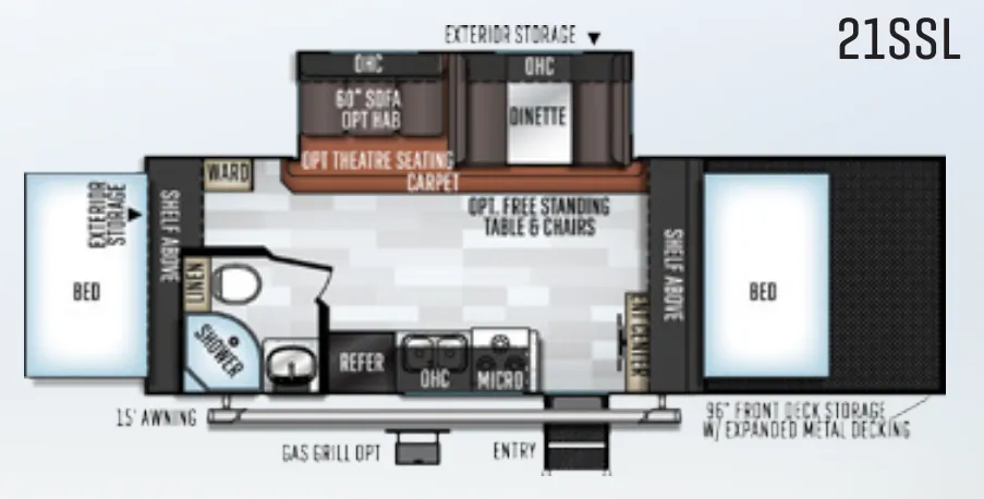 Forest River Rockwood Roo 21SSL floor plan