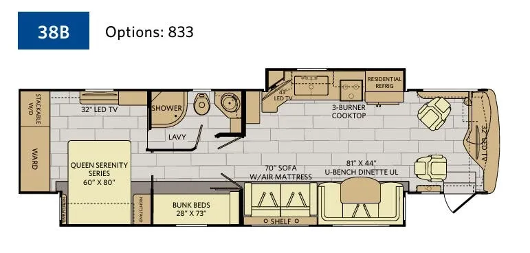 Fleetwood Pace Arrow LXE 38B floor plan