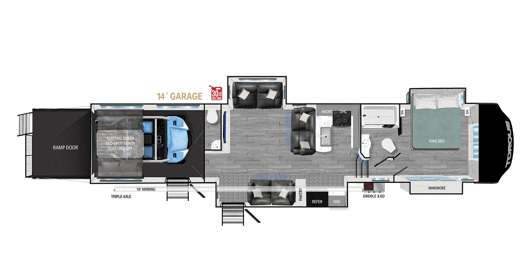 Heartland Torque Fifth Wheel 424 floor plan