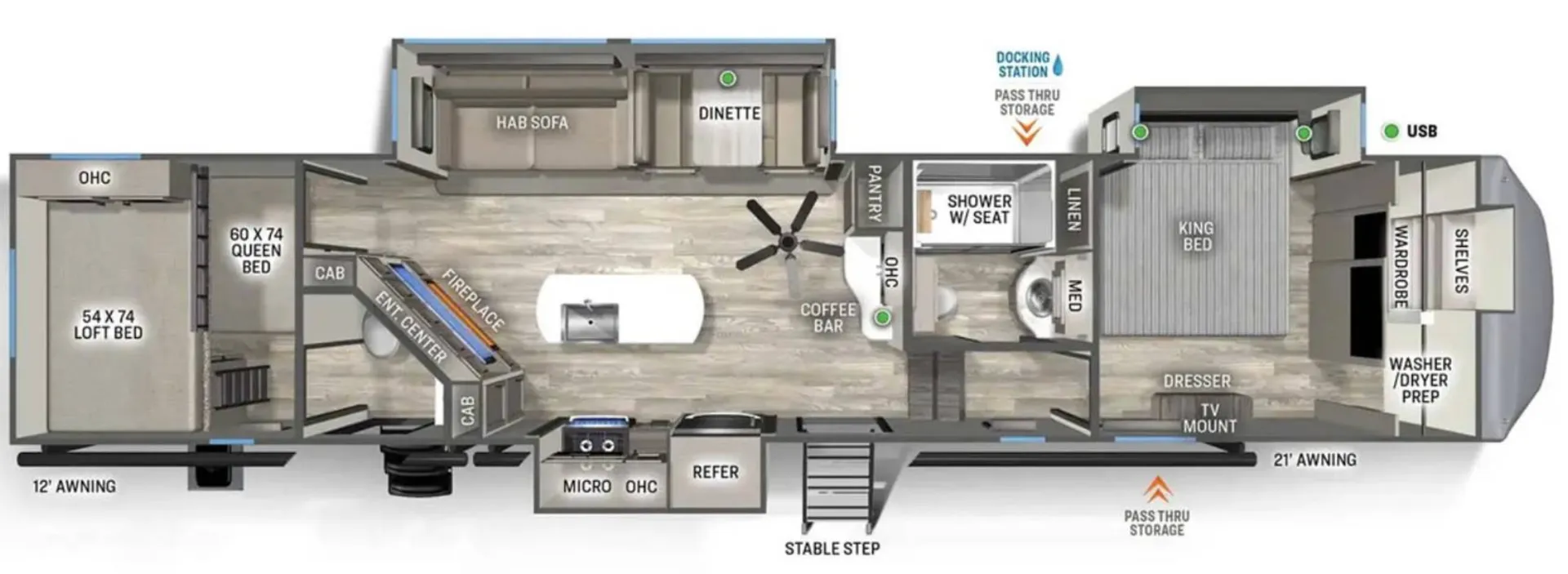 2025 Forest River Sierra 3550BH - Floor plan