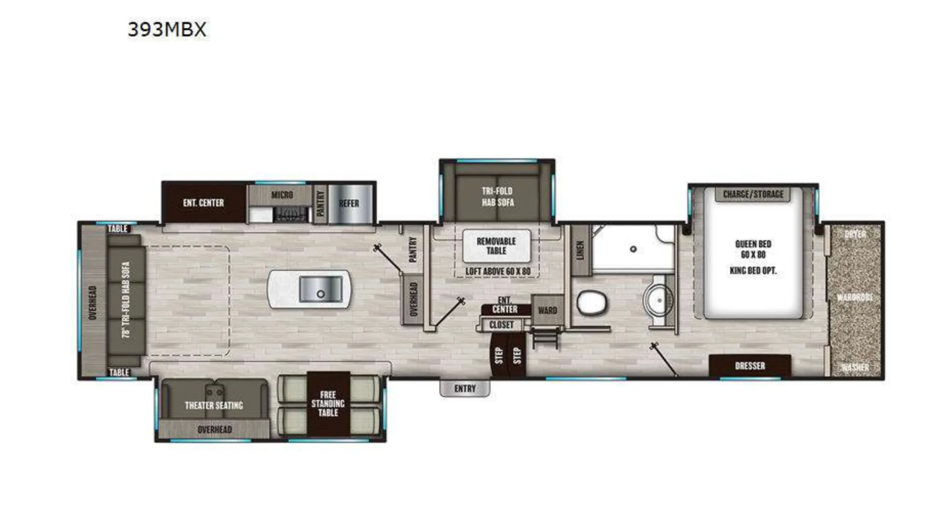 2023 Coachmen Chaparral 393MBX - Floor plan