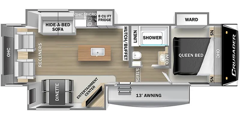 Prime Time Crusader Lite 28RL floor plan