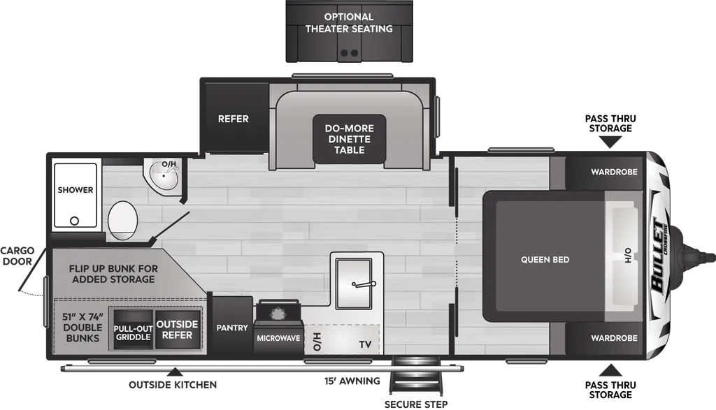 2026 Keystone Bullet Crossfire 2290BH floor plan