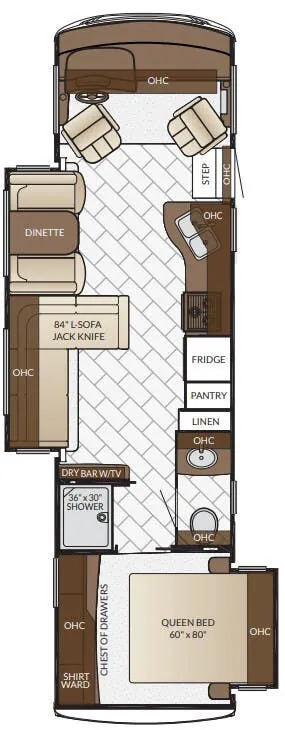 Newmar Bay Star 3208 floor plan