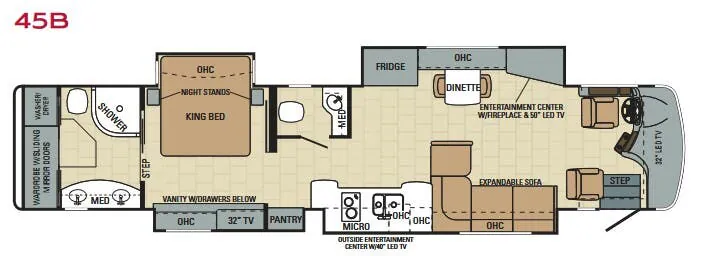 Entegra Coach Cornerstone 45B floor plan