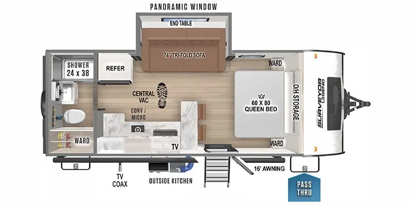 2023 Forest River Surveyor Legend 19SSLE floor plan