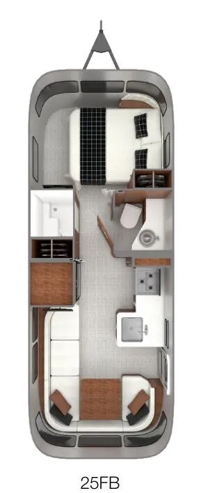 Airstream Globetrotter 25FB floor plan