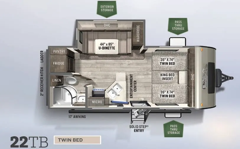 Forest River Flagstaff Micro Lite 22TB floor plan