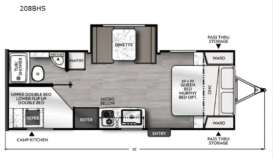 Coachmen Apex Nano 208BHS floor plan