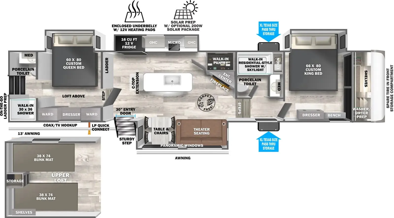 2025 Forest River Wildwood Heritage Glen 375FAM - Floor plan