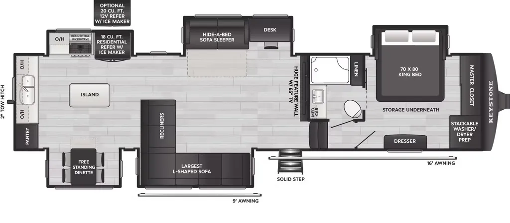 2026 Keystone Alpine Avalanche Edition 366LS floor plan