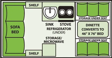 Aliner Classic Rear Sofa floor plan