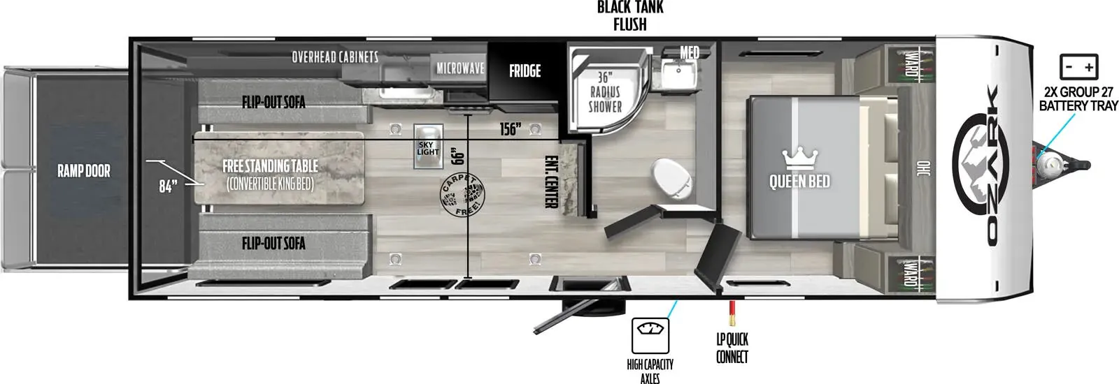 Forest River Ozark 2500THK floor plan