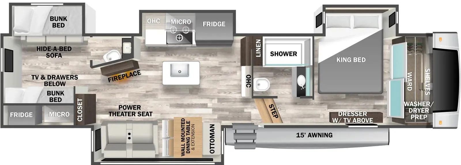 Forest River Cedar Creek Experience 3325BH floor plan