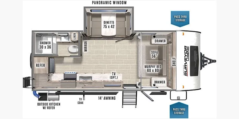 2021 Forest River Surveyor Legend 203RKLE - Floor plan