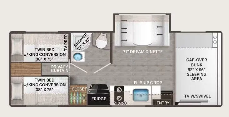 Thor Motor Coach Chateau 25Z floor plan