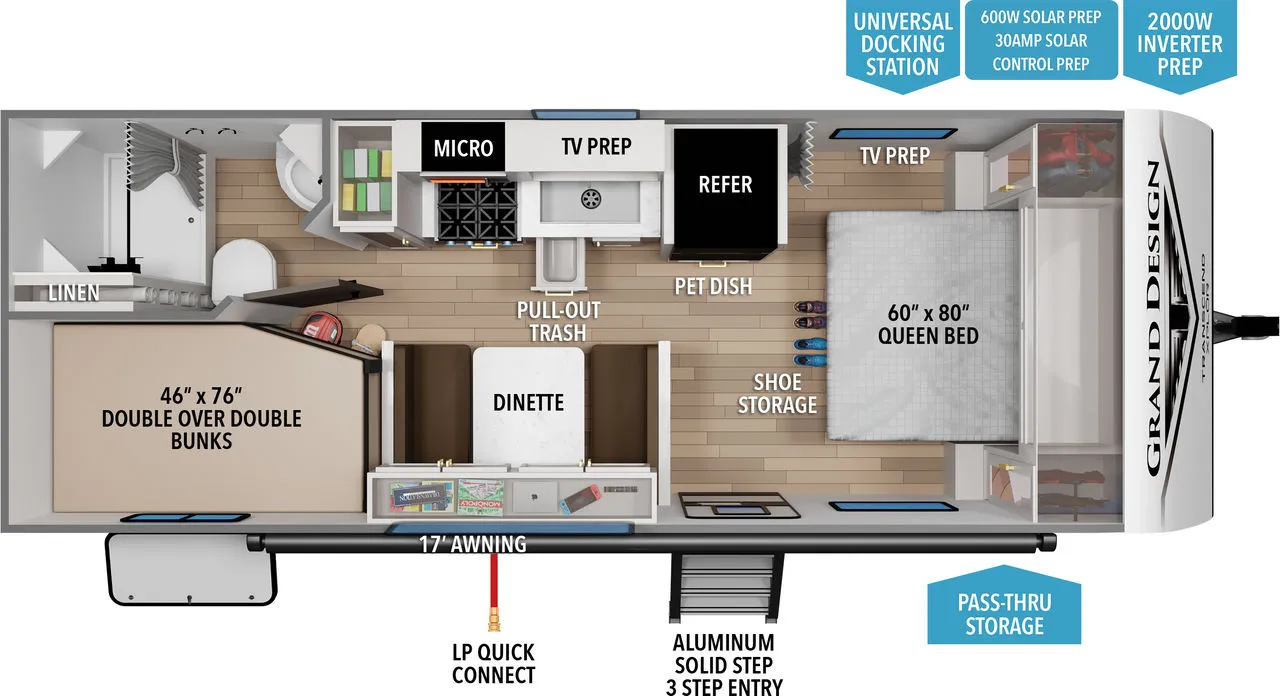 2027 Grand Design Transcend Xplor 19BHX - Floor plan
