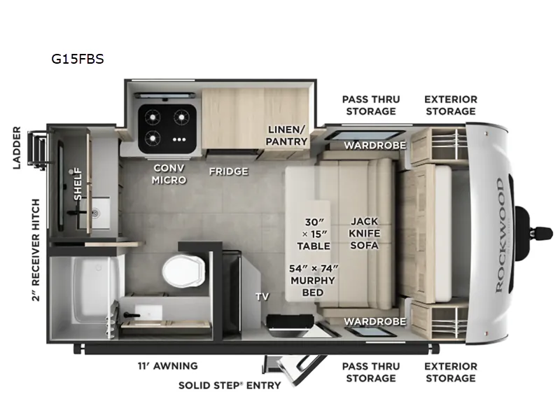2026 Forest River Rockwood GEO Pro G15FBS — Floor plan