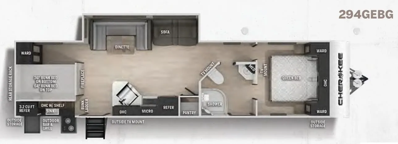 Forest River Cherokee 294GEBG floor plan