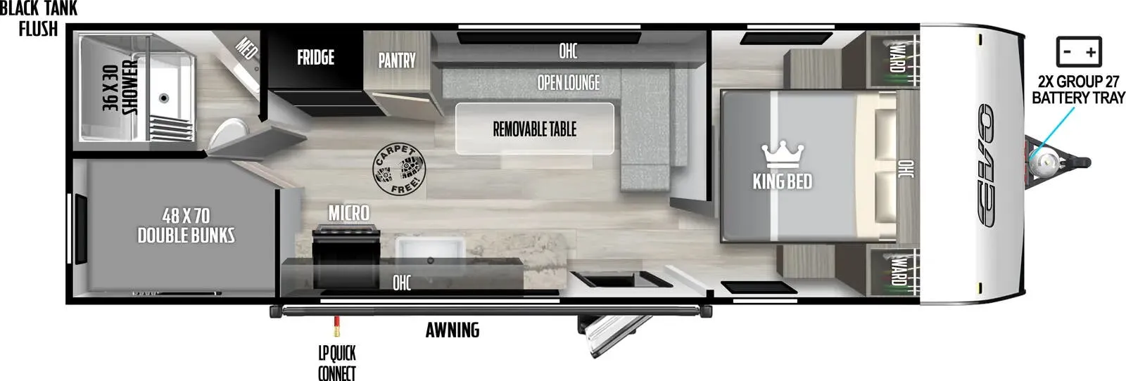 Forest River EVO 24BH floor plan