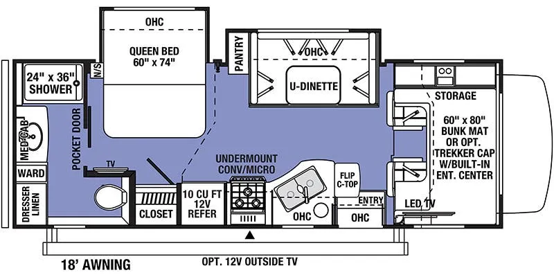 Forest River Sunseeker 2440DS floor plan