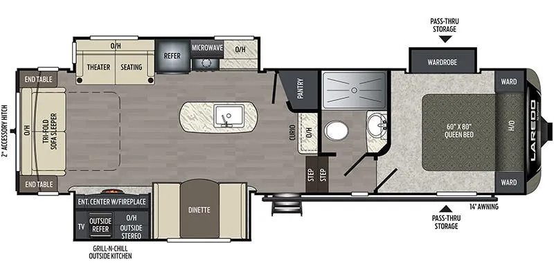 2018 Keystone Laredo Super Lite 298SRL - Floor plan