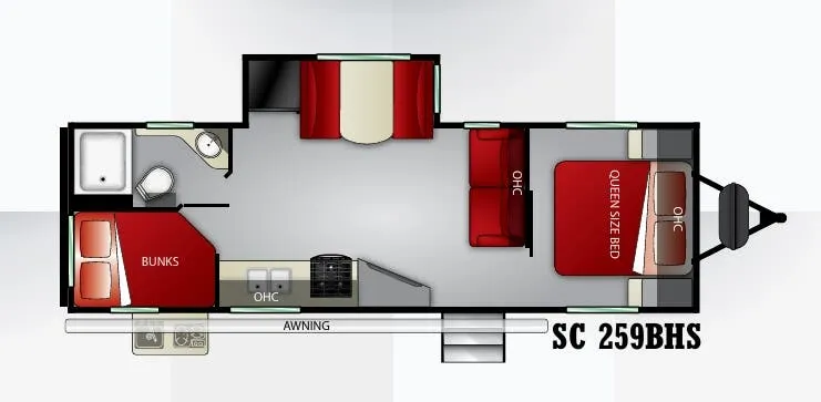 2020 Cruiser RV Shadow Cruiser 259BHS - Floor plan