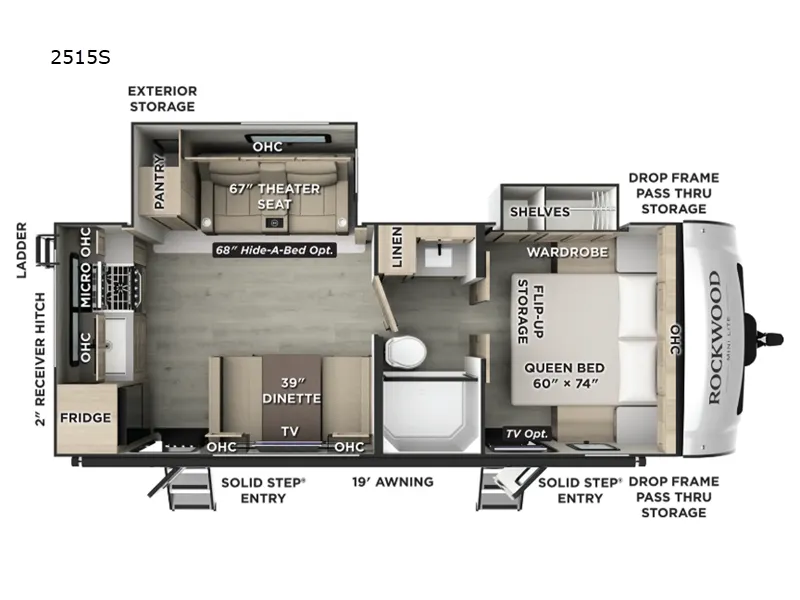 2026 Forest River Rockwood Mini Lite 2515S - Floor plan