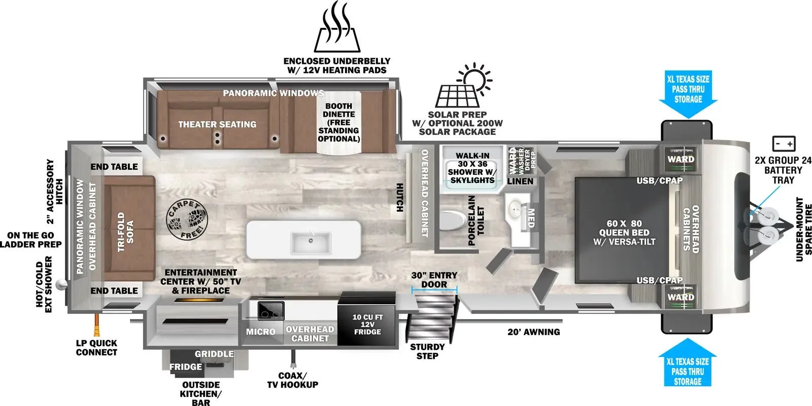 Forest River Wildwood Heritage Glen 273RL floor plan