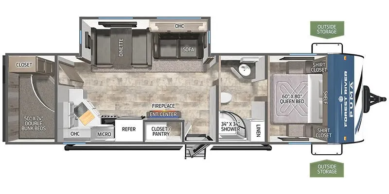 2025 Palomino Puma 28BHFQ floor plan