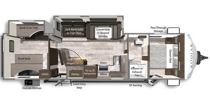 Dutchmen Kodiak Ultra-Lite Ultra-Lite 332BHSL floor plan