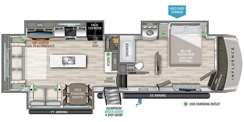 2024 Grand Design Influence 3503GK - Floor plan