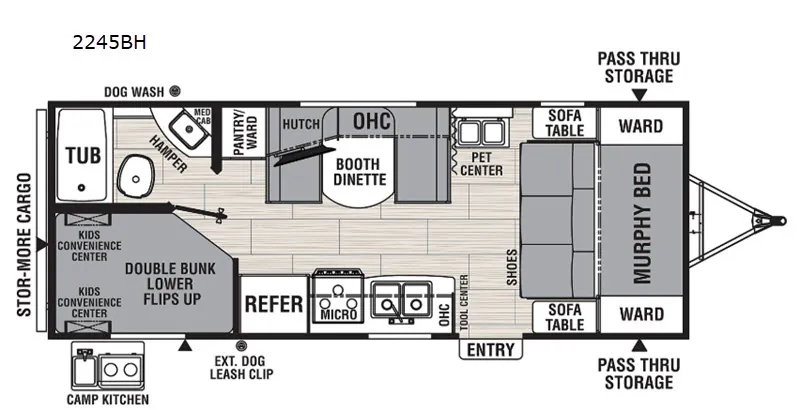 2019 Coachmen Northern Spirit 2245 BH — Floor plan