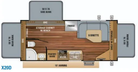 Jayco Jay Feather Hybrid X20D floor plan