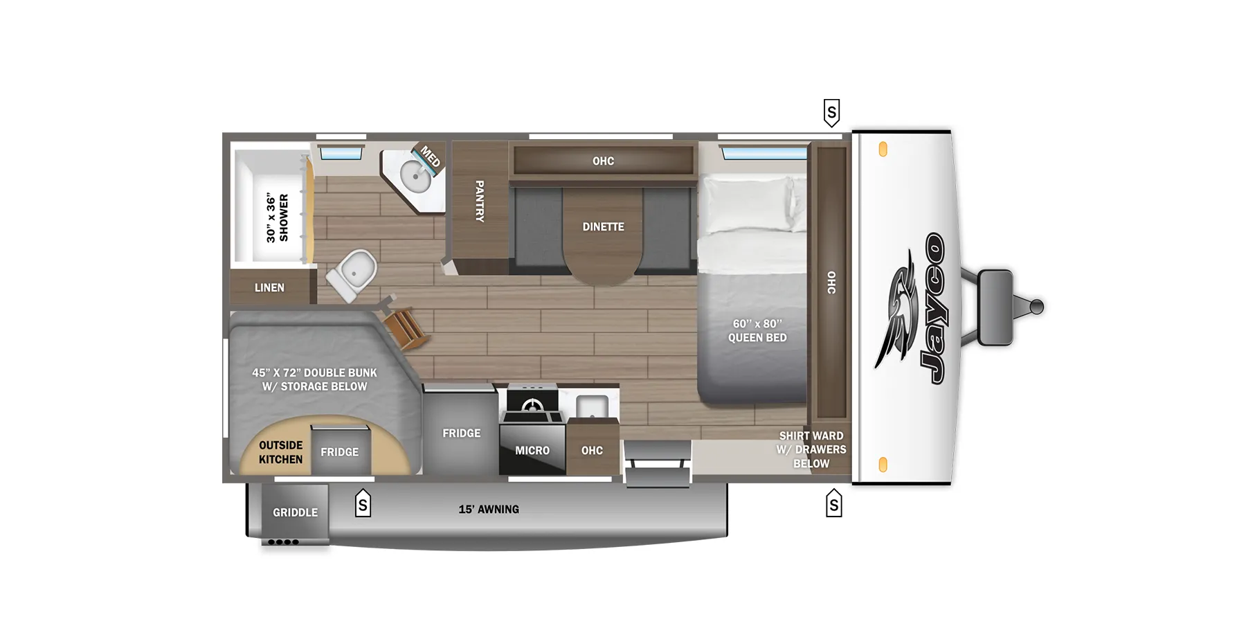 2026 Jayco Jay Feather Air 16DB - Floor plan