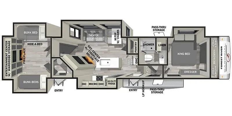 Forest River Cardinal 37BEST floor plan