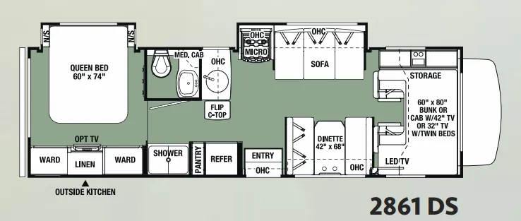 Forest River Forester 2861DS floor plan