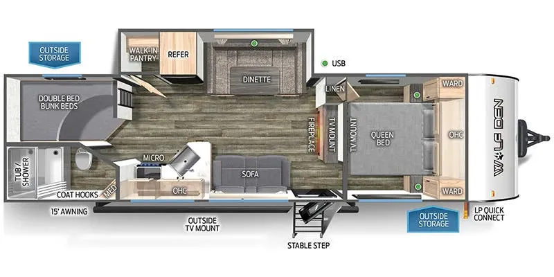 Forest River Cherokee Wolf Den 272BRB floor plan