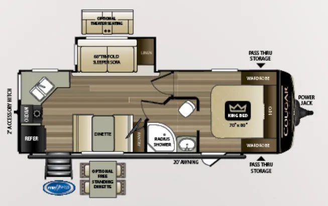 Keystone Cougar Half-Ton 24SABWE floor plan