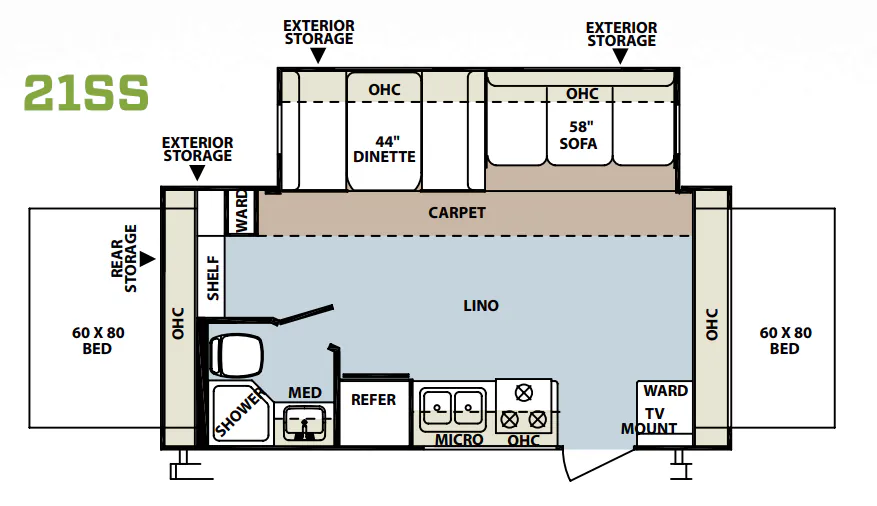 Forest River Rockwood Roo 21SS floor plan