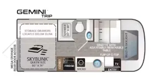 2026 Thor Motor Coach Gemini TRIP 22MT floor plan